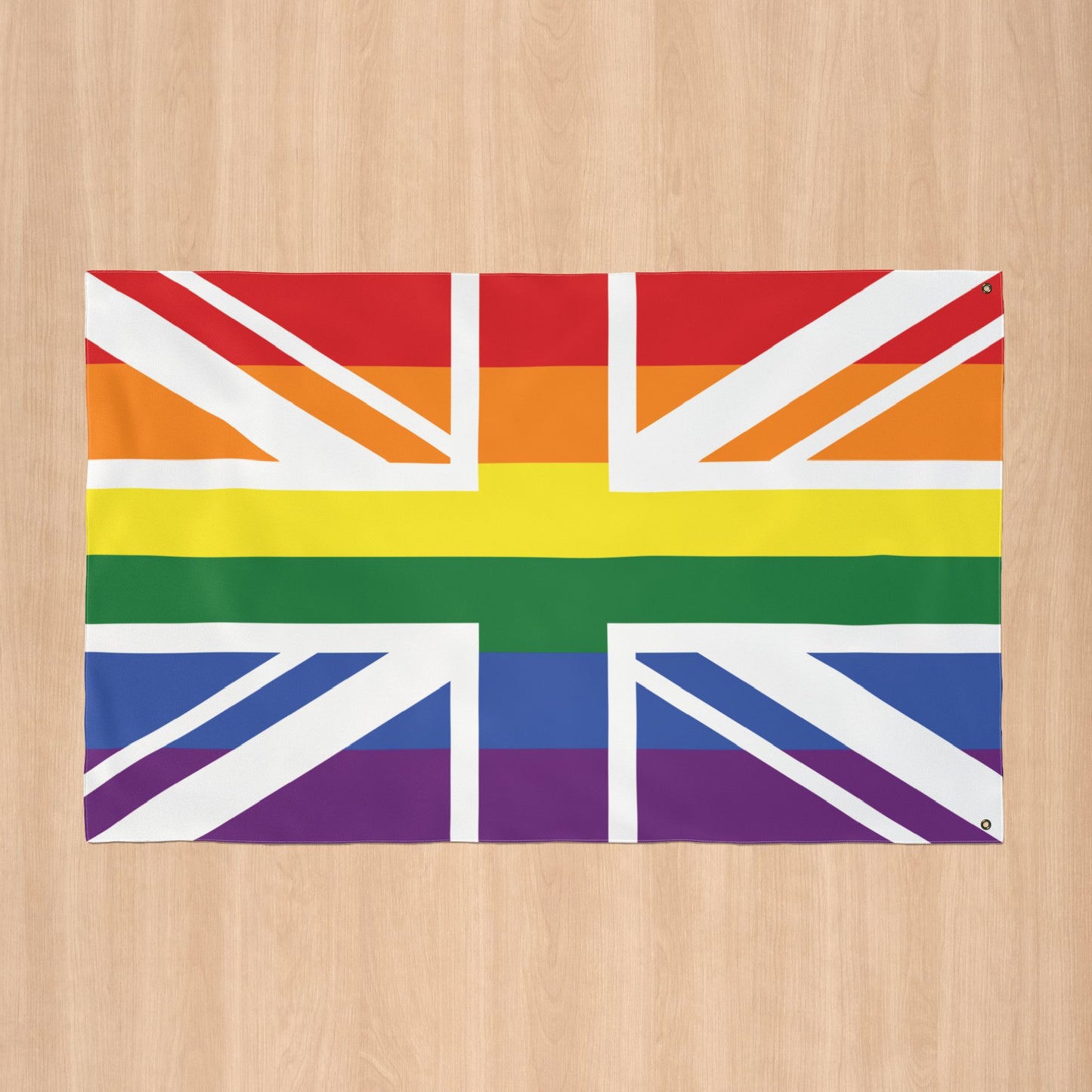 UK Rainbow Pride Flag with Grommets
