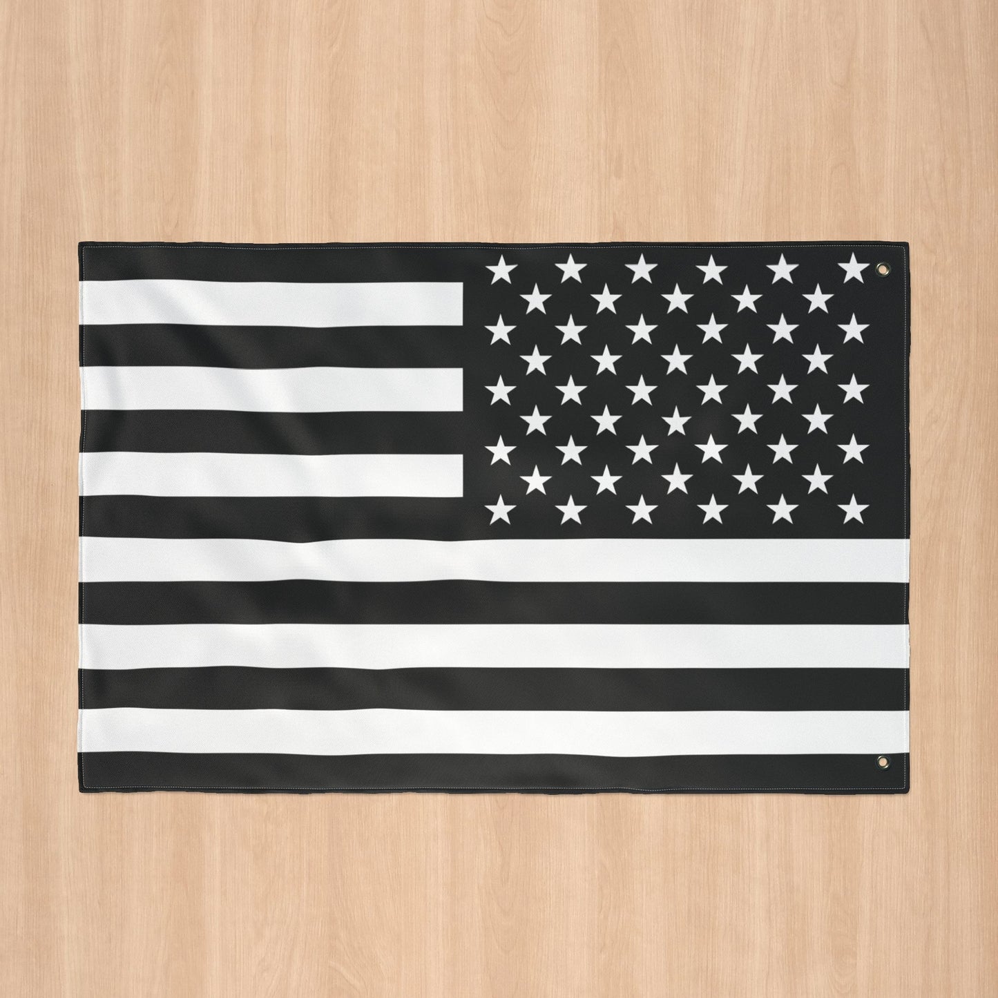 USA Black & White American Flag with Grommets