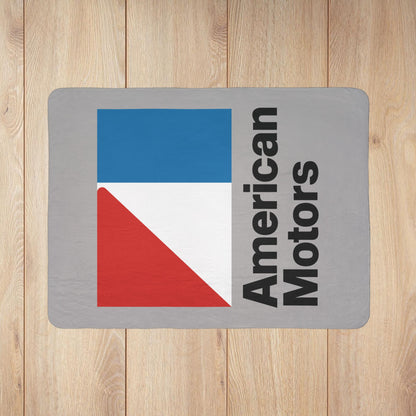 AMC Logo Grey Fleece Sherpa Blanket