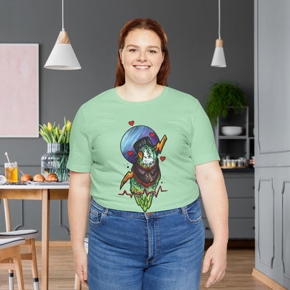 Frankenstein Lovebird, Hand-Drawn & Hand-Colored Tee