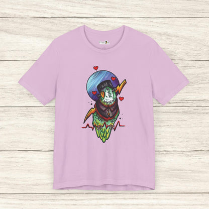 Frankenstein Lovebird, Hand-Drawn & Hand-Colored Tee