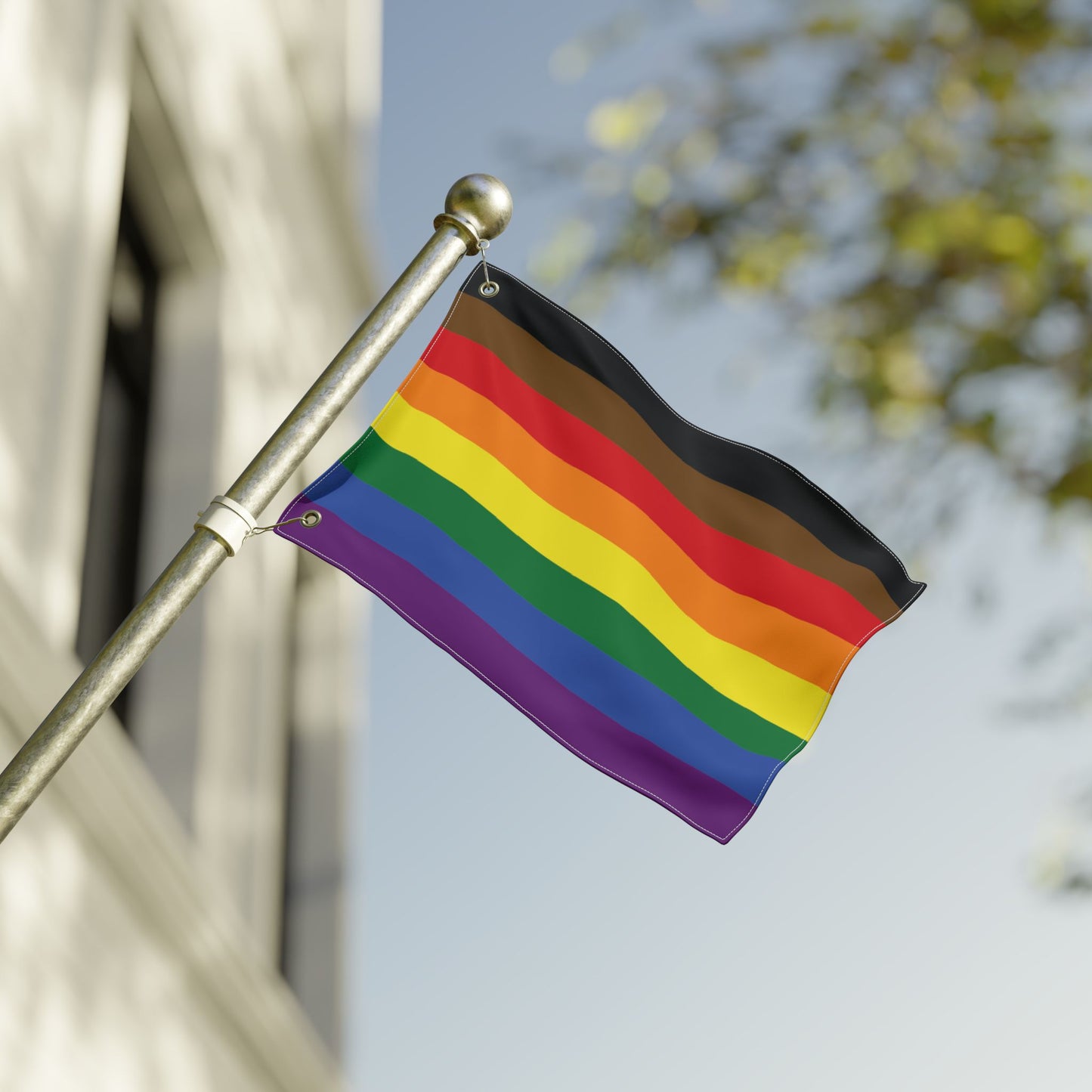 12'' × 18'' PoC Rainbow Pride Flag with Grommets