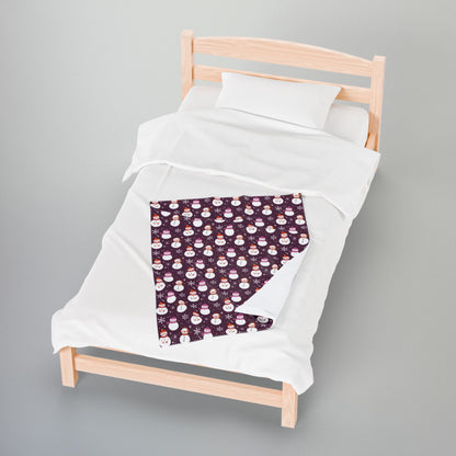 Lesbian Pride Snowmen Velveteen Plush Blanket