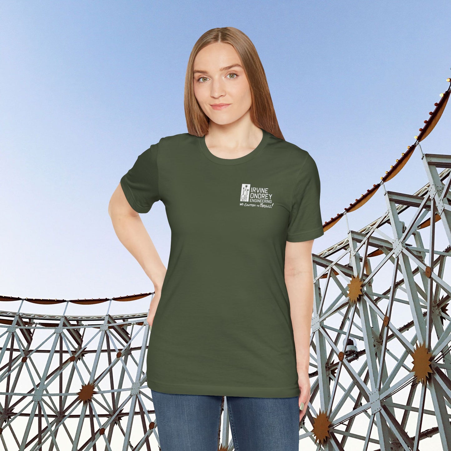 I Just Wanna Play Mini Golf & Ride Roller Coasters Tee (BACK graphic) • Irvine Ondrey Engineering