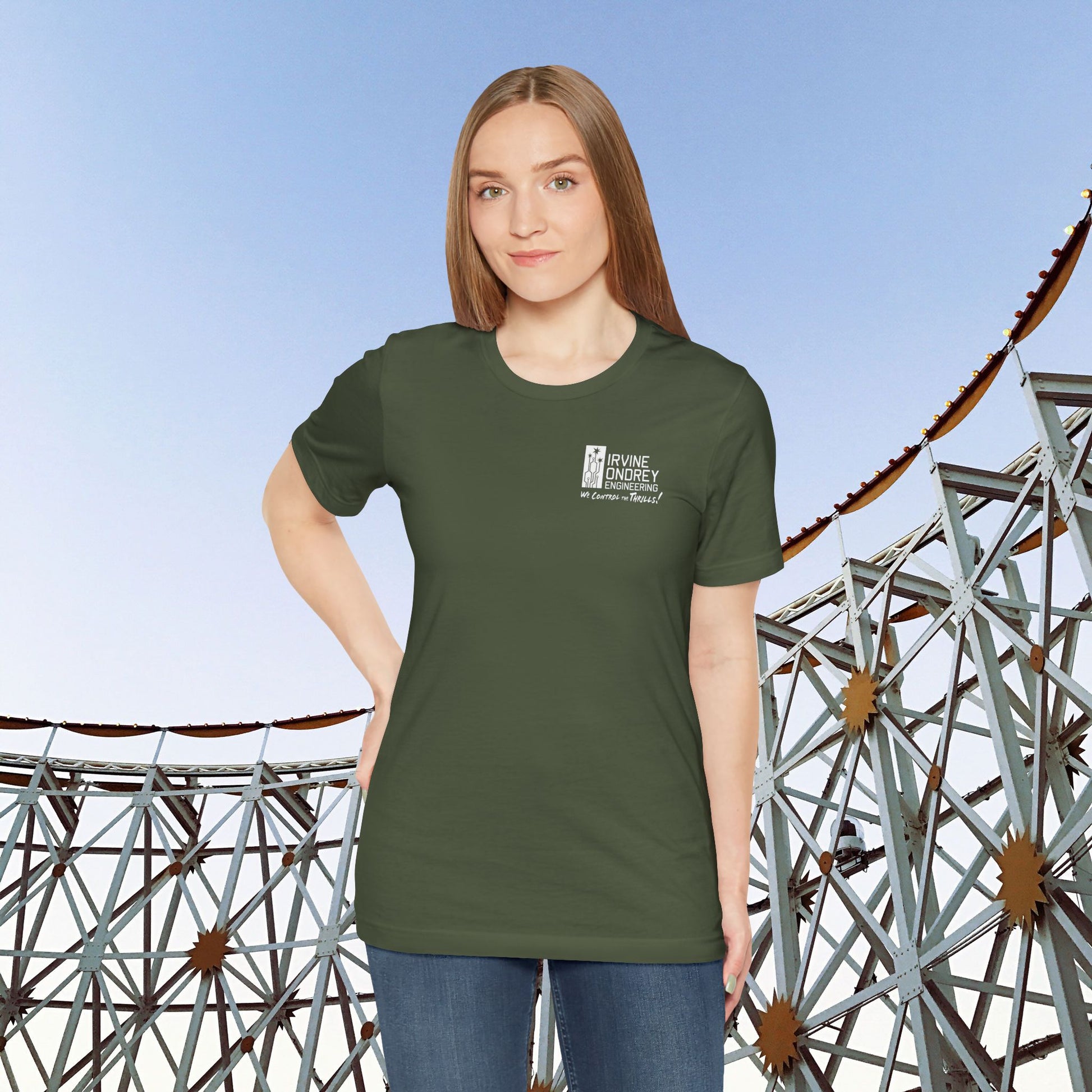 I Just Wanna Play Mini Golf & Ride Roller Coasters Tee (BACK graphic) • Irvine Ondrey Engineering