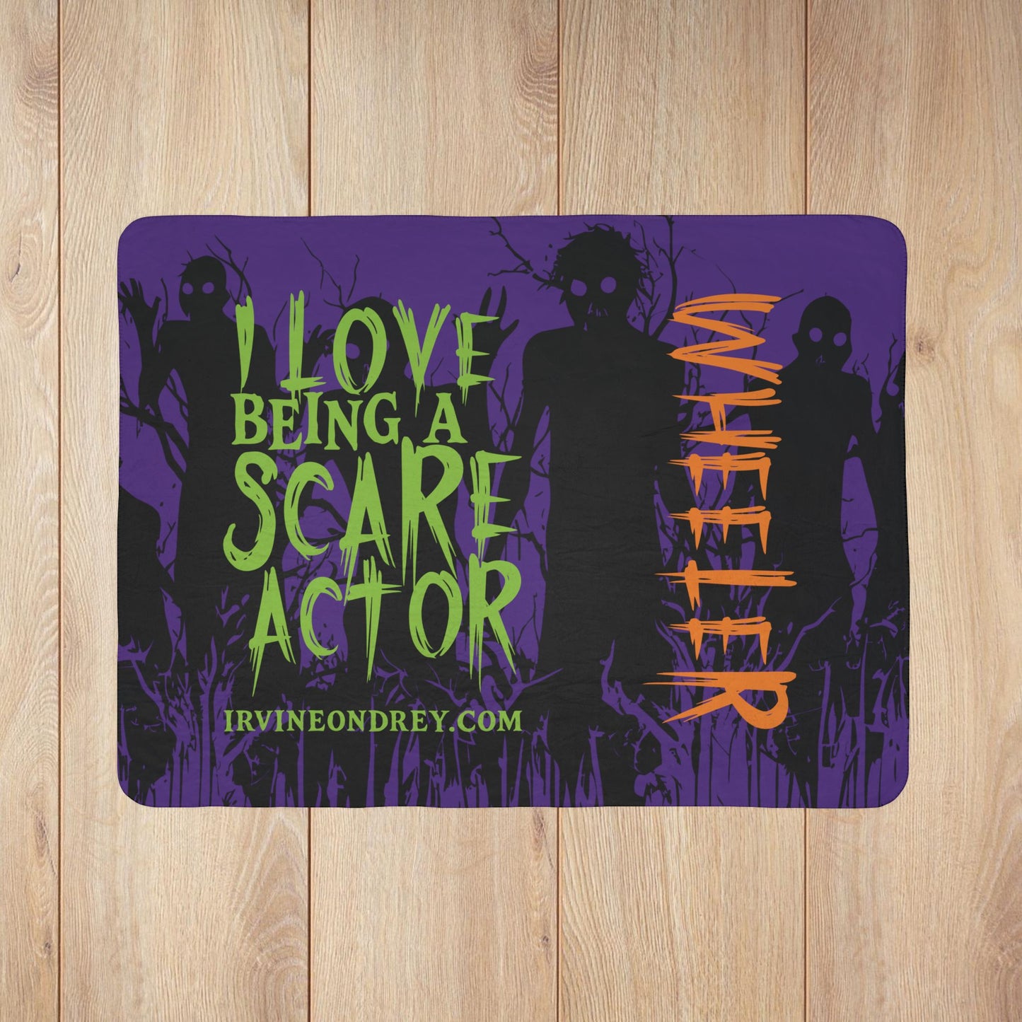 60" × 80" Grey I Love Being a Scare Actor Personalized Fleece Sherpa Blanket • Irvine Ondrey Engineering