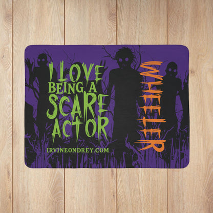 60" × 80" Grey I Love Being a Scare Actor Personalized Fleece Sherpa Blanket • Irvine Ondrey Engineering
