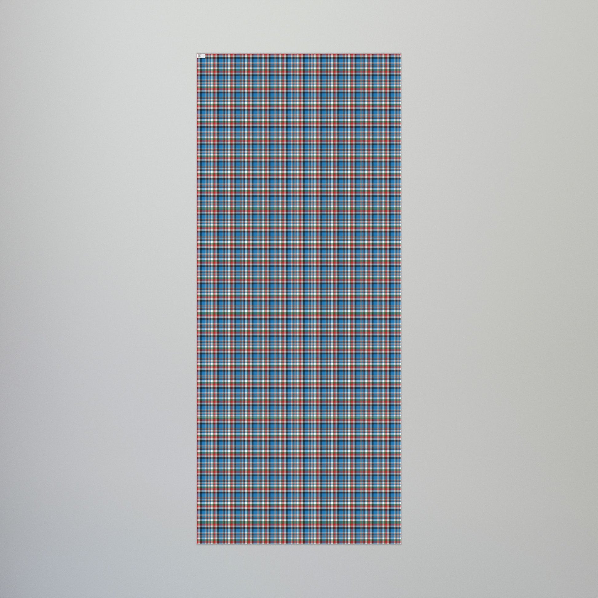 Christmas Blue & Black Charlotte NC Plaid Gift Wrapping Paper Roll