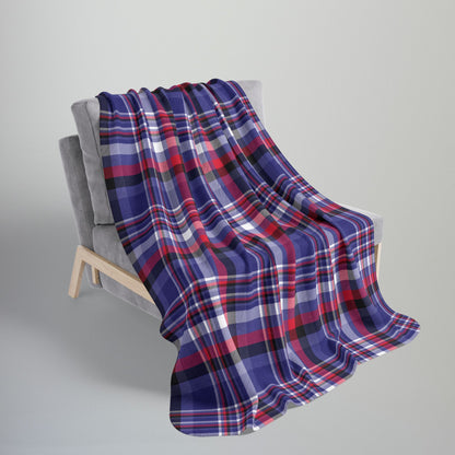 Leather Pride Plaid Fleece Sherpa Blanket