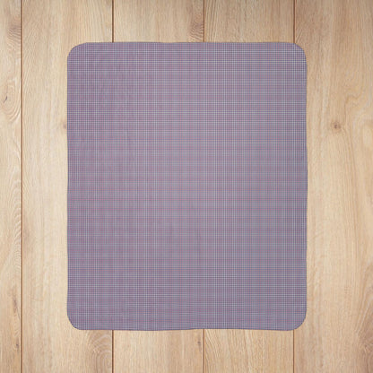 Pink & Slate Blue Gingham Fleece Sherpa Blanket