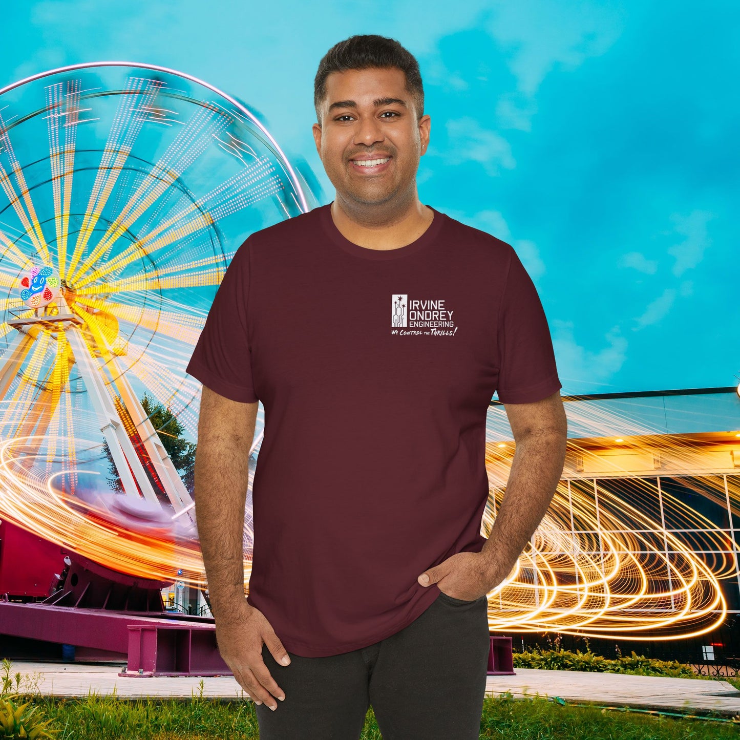 I Just Wanna Play Mini Golf & Ride Roller Coasters Tee (BACK graphic) • Irvine Ondrey Engineering