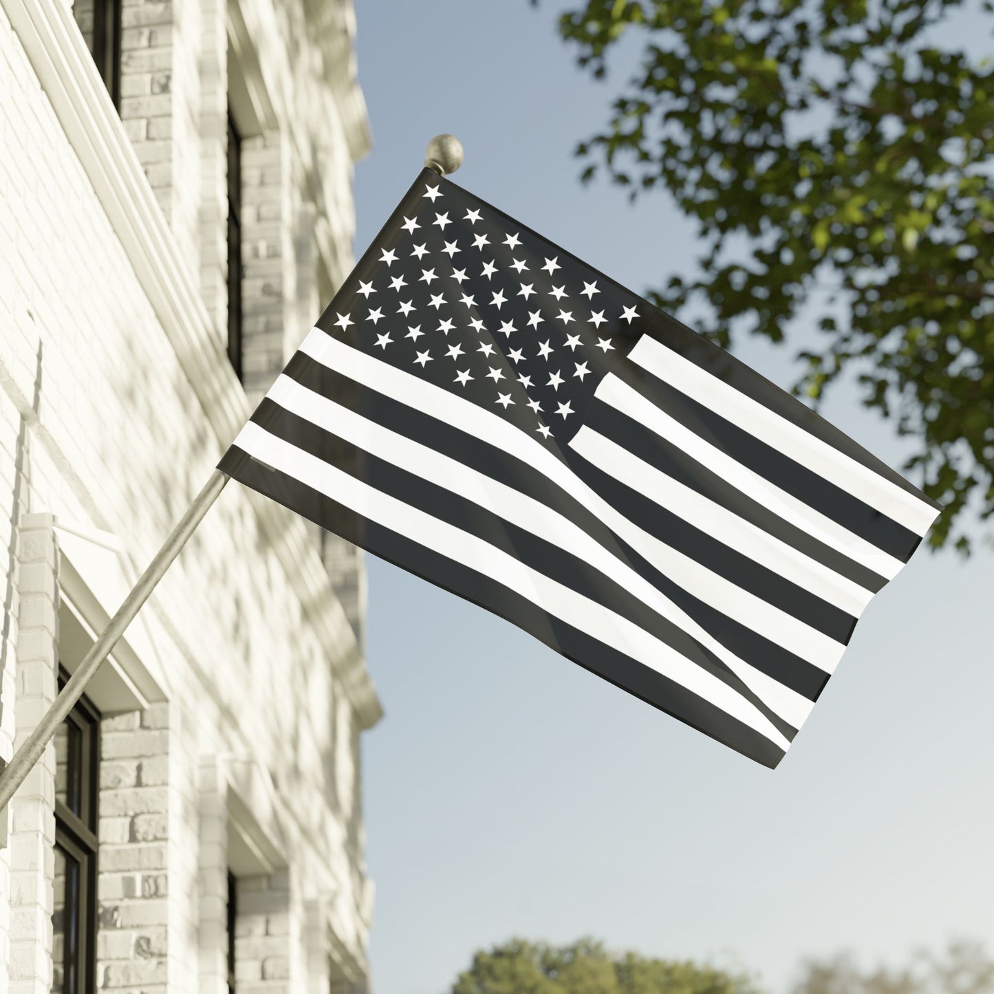 Black & White U.S.A. Flag