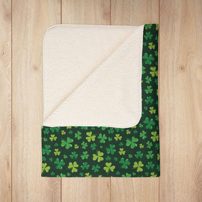 St. Patrick's Day Shamrocks Fleece Sherpa Blanket