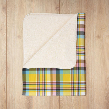 Intersex Progress Pride Plaid Fleece Sherpa Blanket