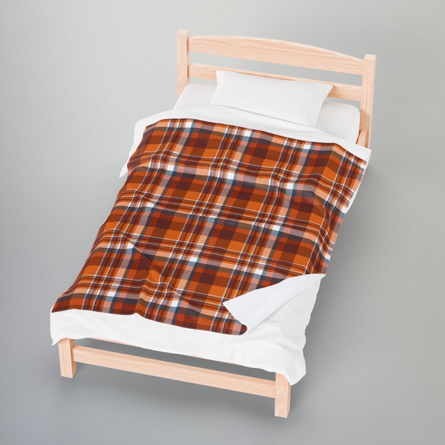 Autumn Blue Plaid Velveteen Plush Blanket