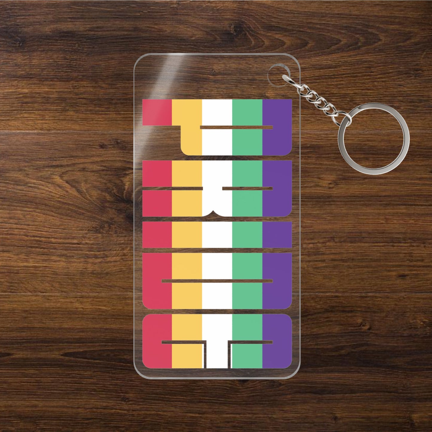 1.18'' x 2.36'' Transparent Neurodivergent Pride Keychains