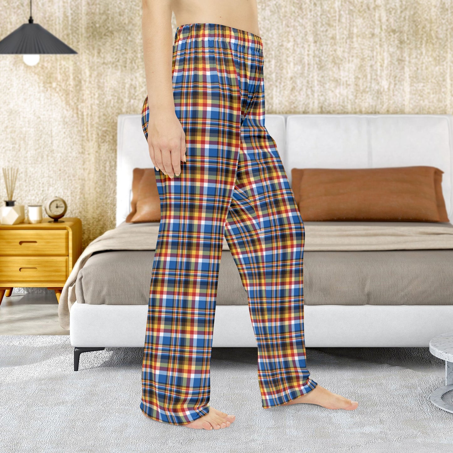 Women’s Brown, Red & Blue Sandusky OH Plaid Pajama Pants