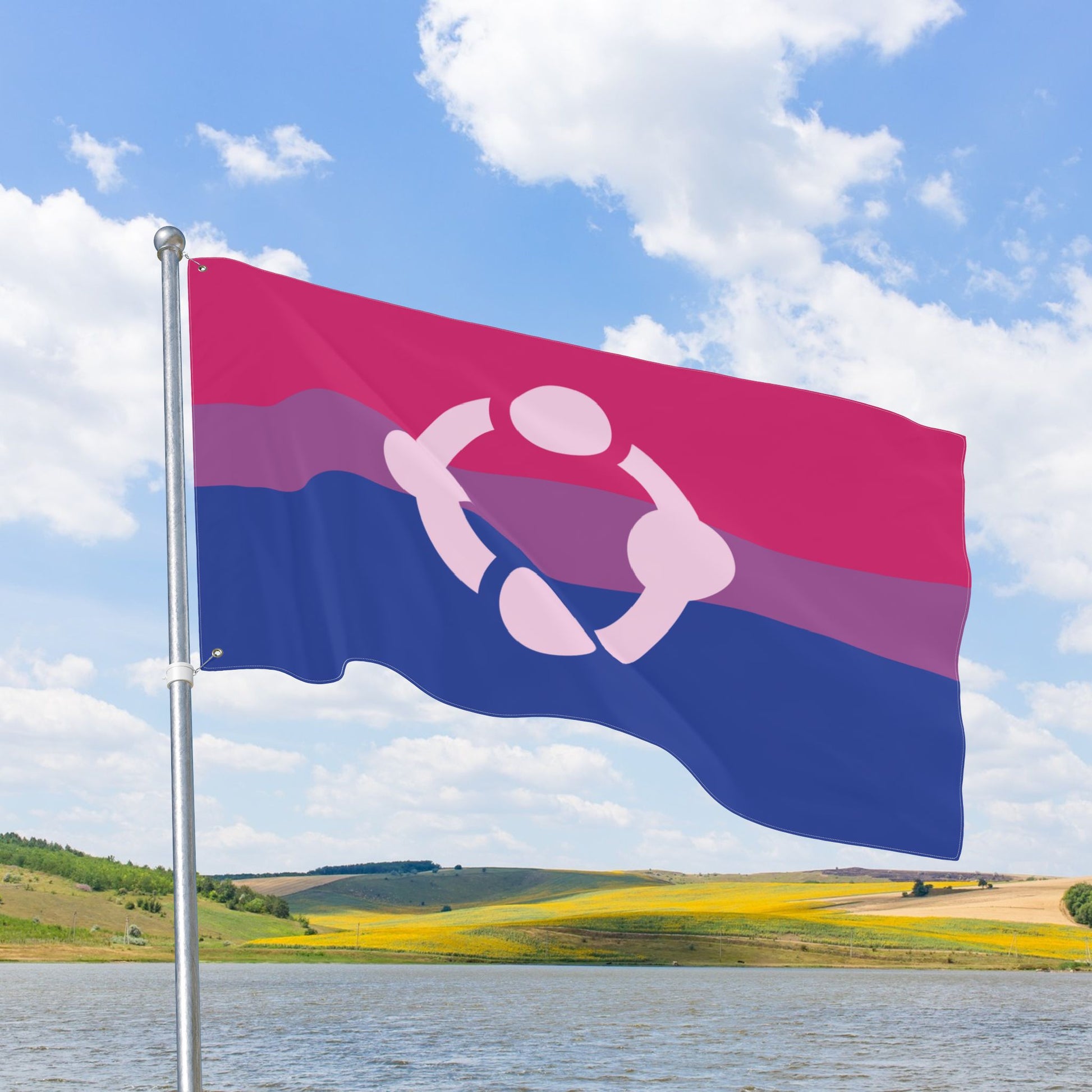 Bisexual Fetish Pride Flag with Grommets