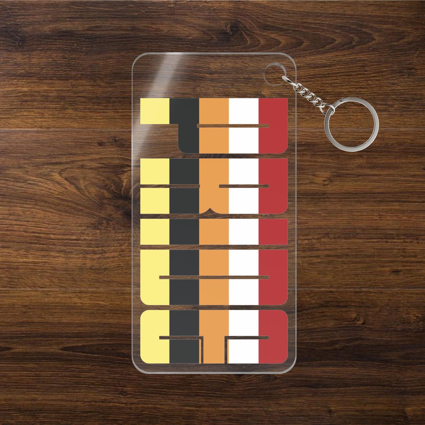 1.58'' x 3.15'' Transparent Mutogender Pride Keychains