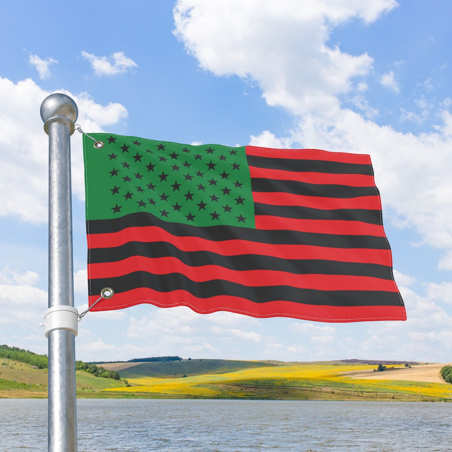 USA African American Flag with Grommets
