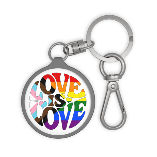Rainbow Progress Pride Love is Love Keychain