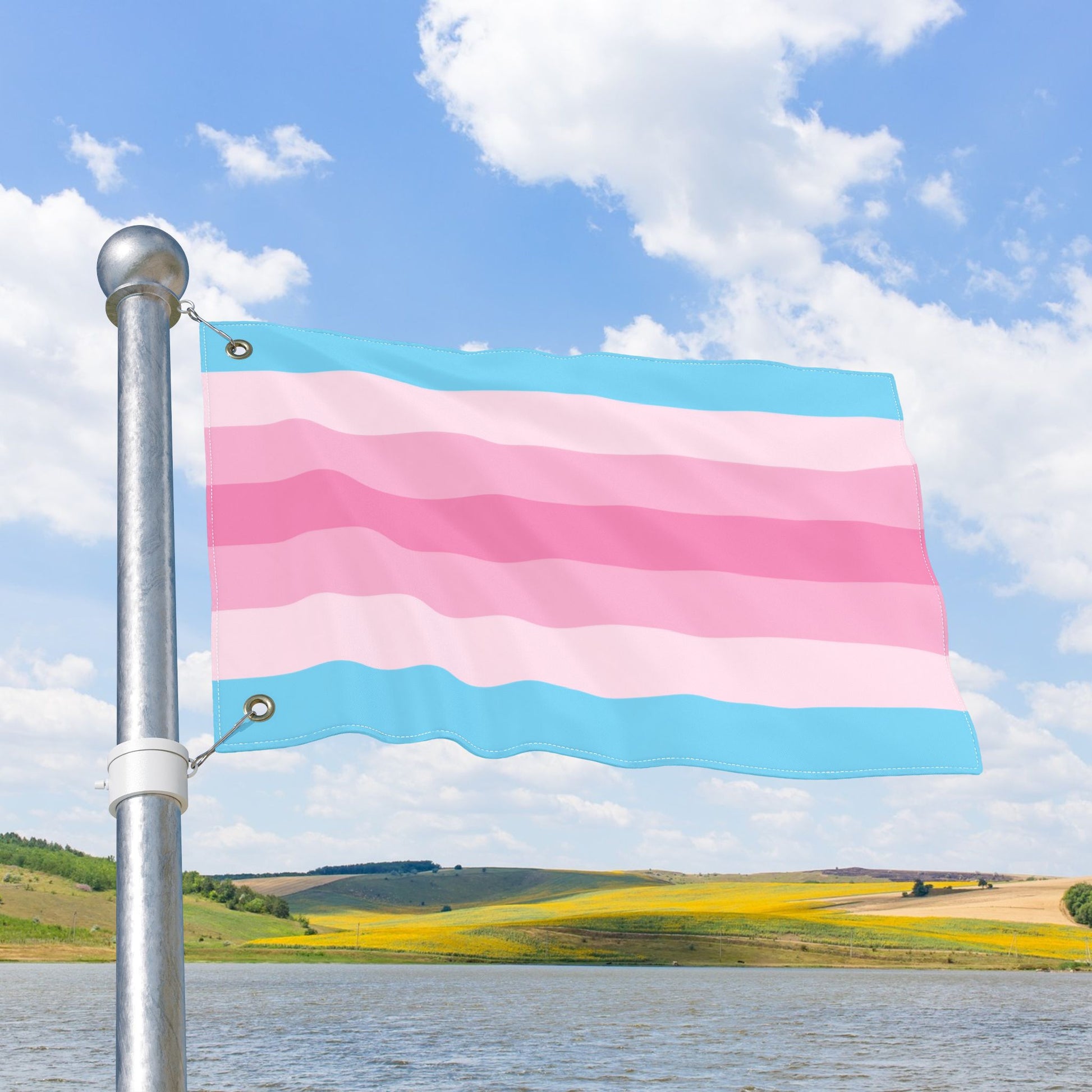 Transfeminine Pride Flag with Grommets