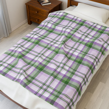 Genderqueer Pride Plaid Velveteen Plush Blanket