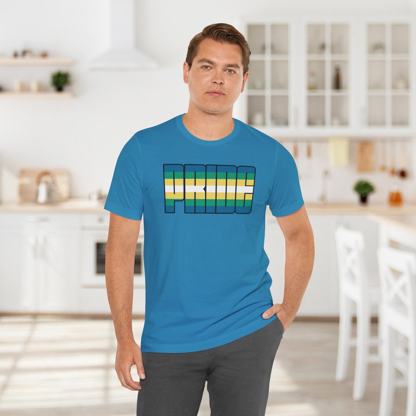 Aqua Non-Binary Boy Pride Tee