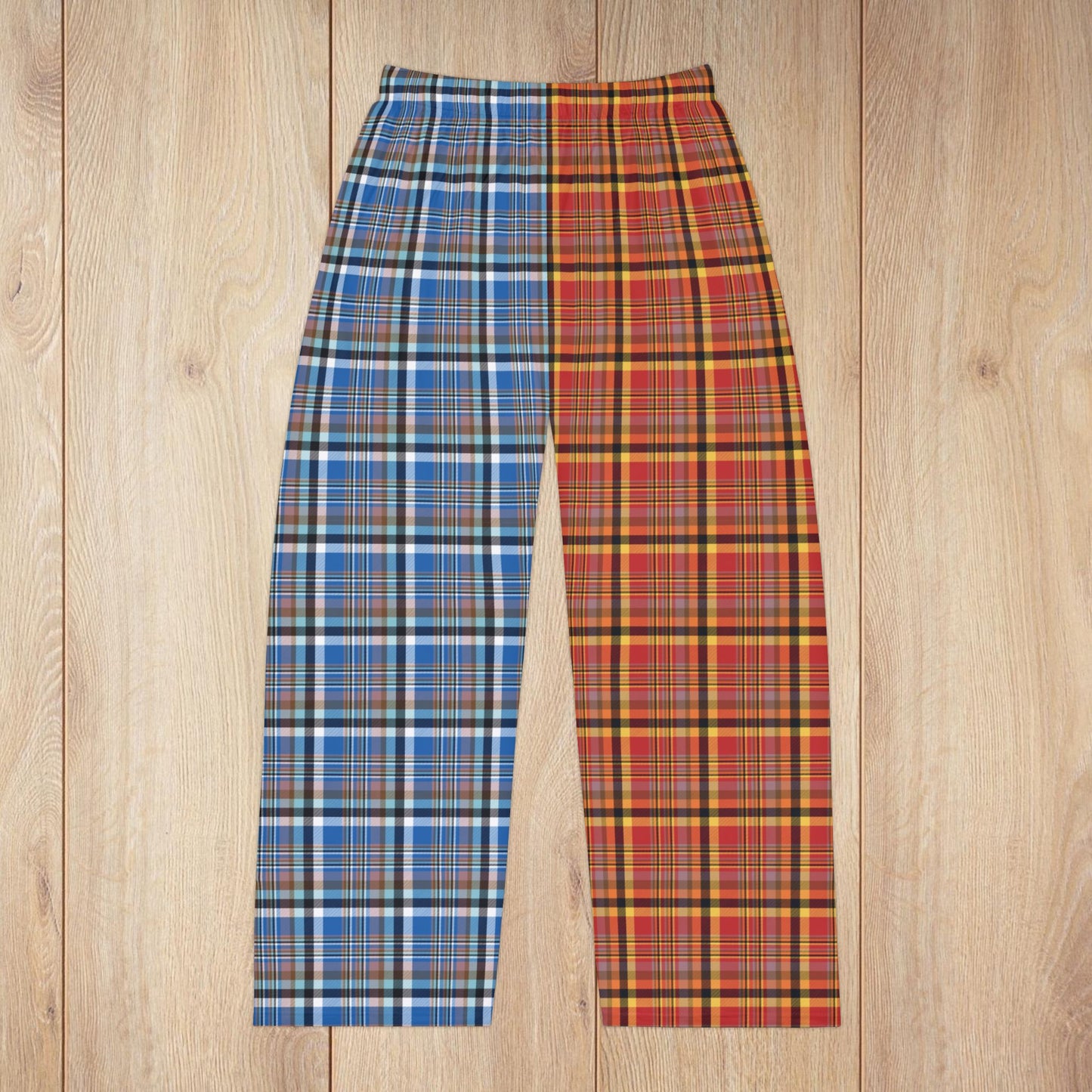 Men’s Half Red, Half Blue Plaid Sandusky OH Pajama Pants