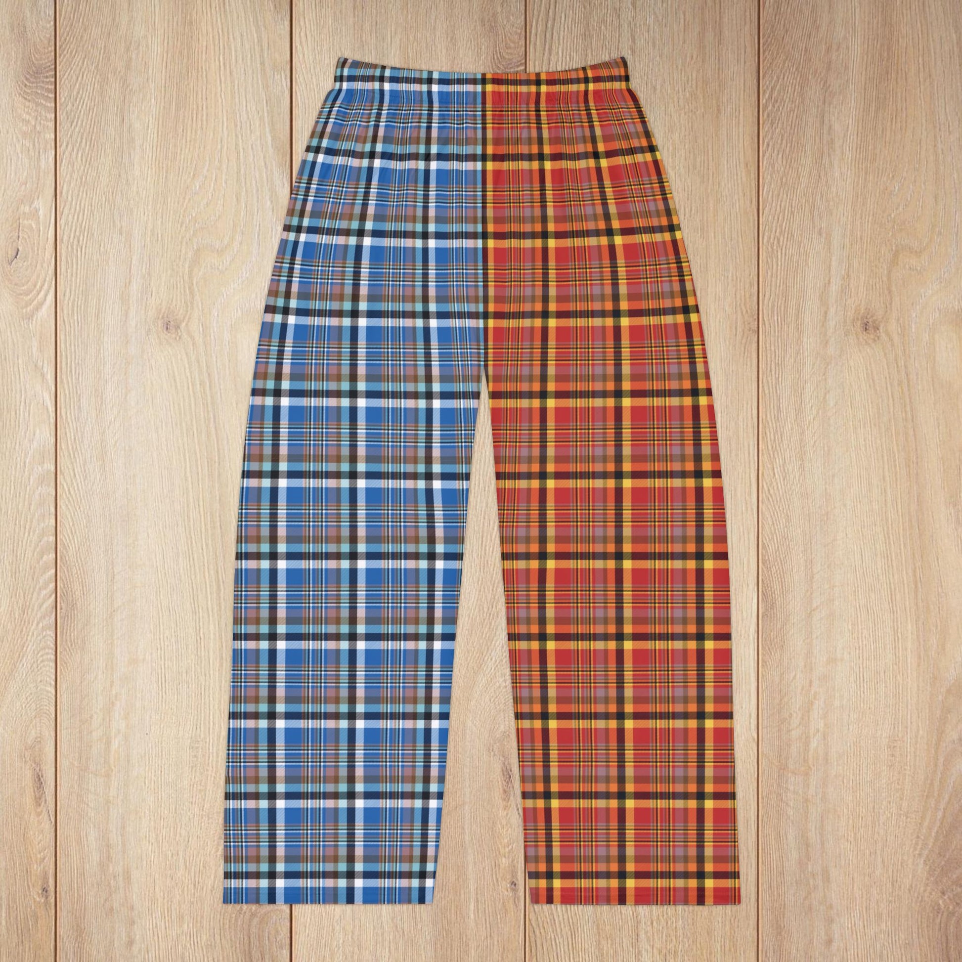 Men’s Half Red, Half Blue Plaid Sandusky OH Pajama Pants