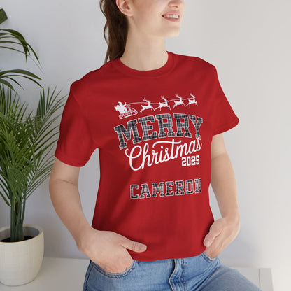 Custom Christmas Plaid Tee or Pajama Top