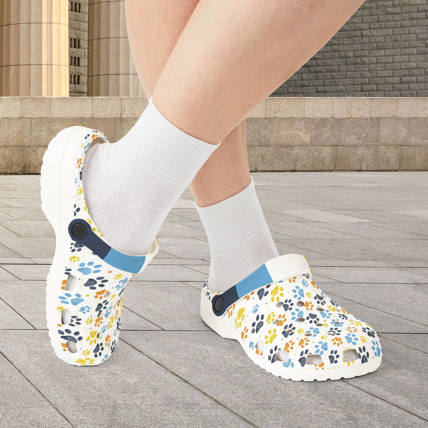 Aromantic Asexual Pride Paw Print Clogs