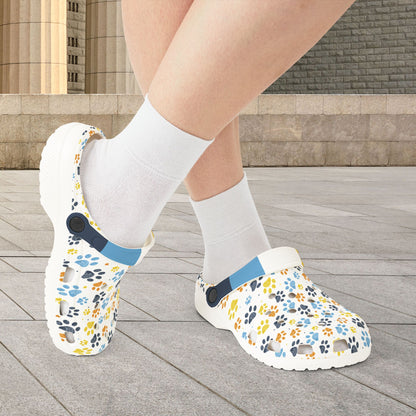 Aromantic Asexual Pride Paw Print Clogs