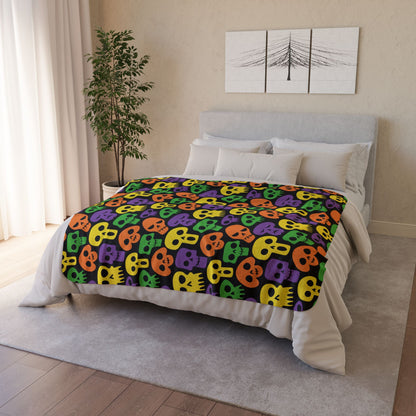 Halloween Skulls Fleece Sherpa Blanket