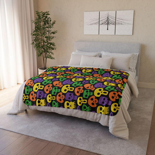 Halloween Skulls Fleece Sherpa Blanket