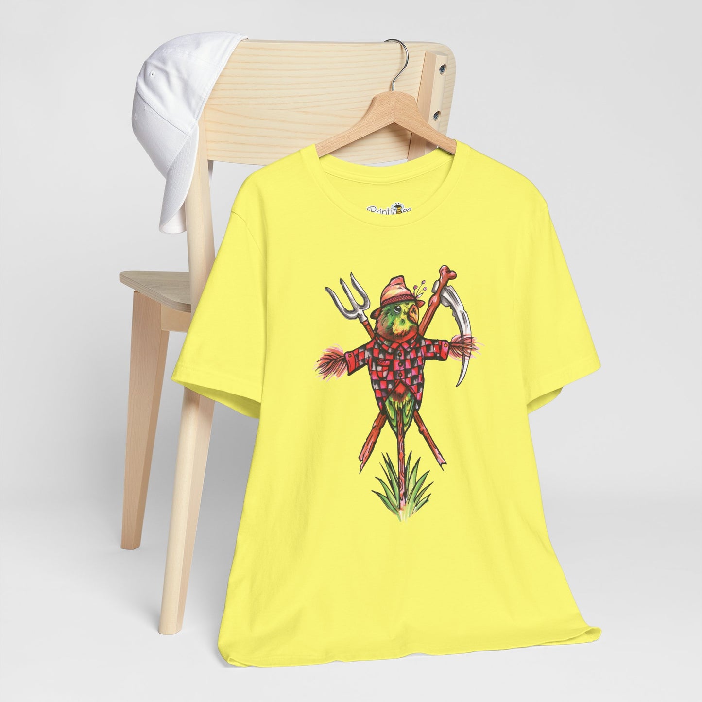 Scarecrow Lovebird, Hand-Drawn & Hand-Colored Tee