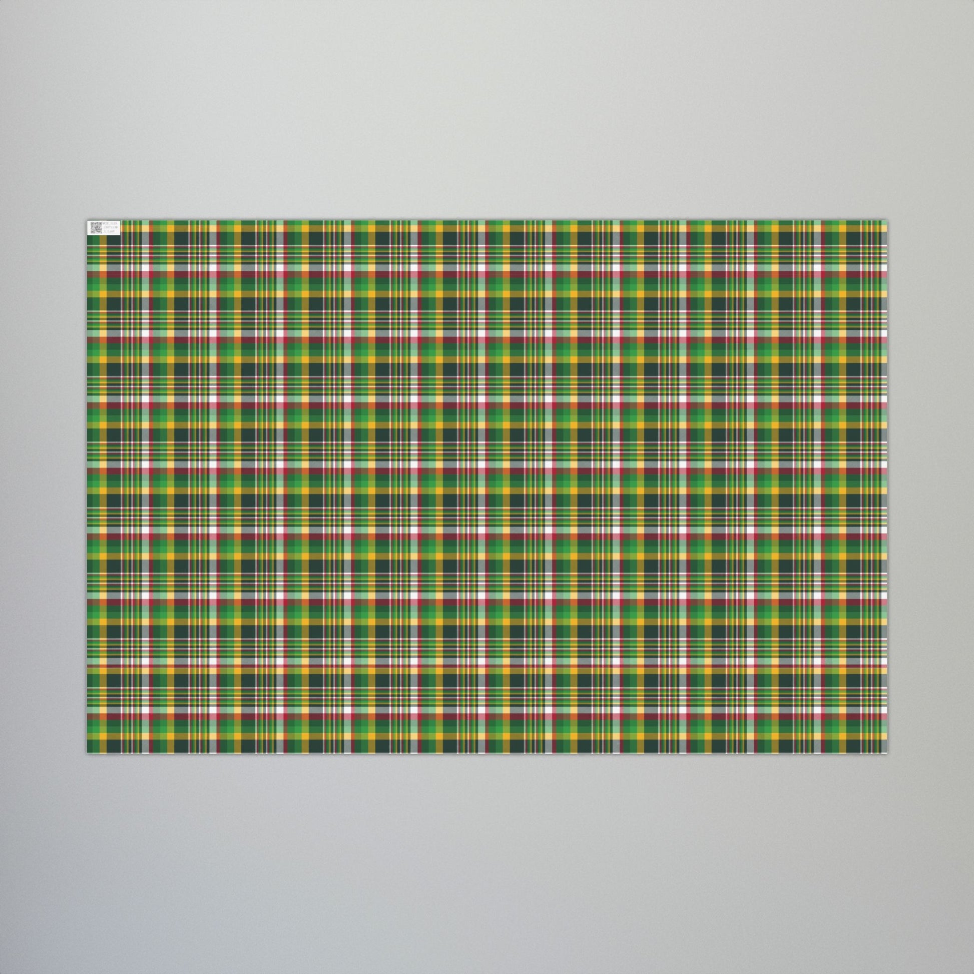 Christmas Green and Gold Green Bay WI Plaid Gift Wrapping Paper Roll