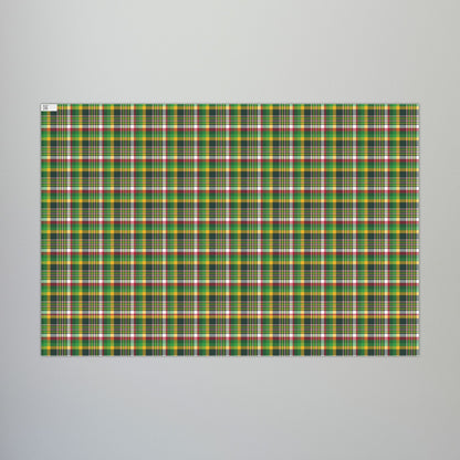 Christmas Green and Gold Green Bay WI Plaid Gift Wrapping Paper Roll