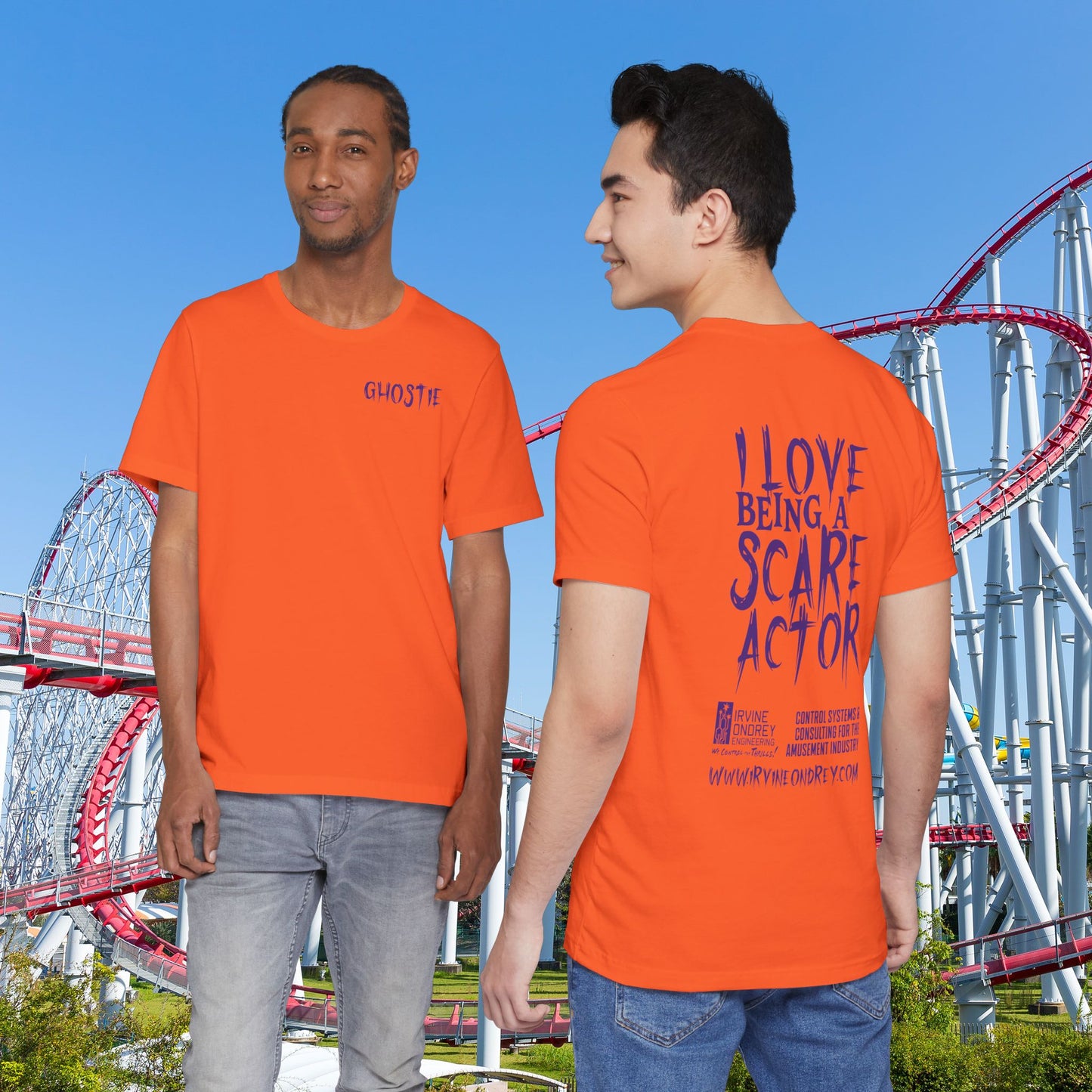 Orange I Love Being a Scare Actor Personalized Tee • Irvine Ondrey Engineering