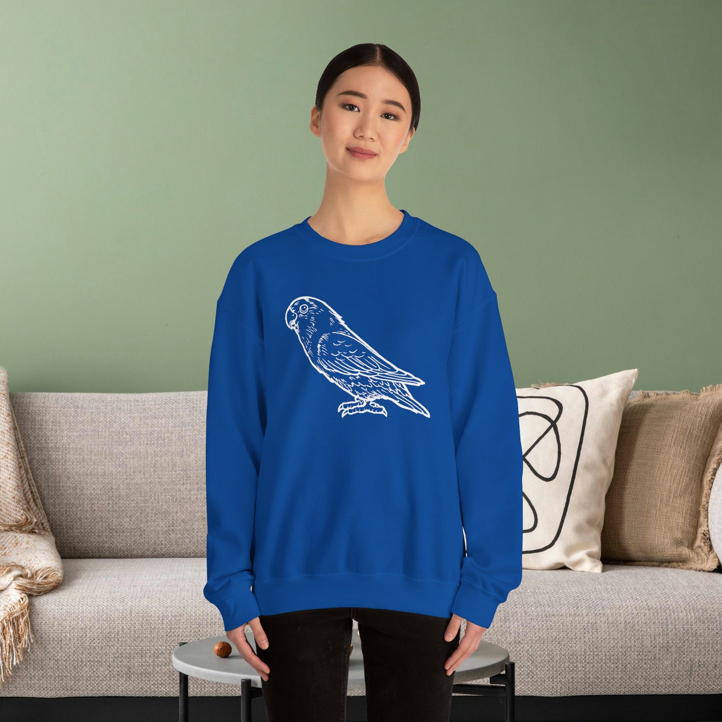 Holly Girl, Lovebird Line Art Crew Neck Sweatshirt
