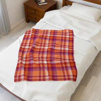 Lesbian Pride Plaid Velveteen Plush Blanket