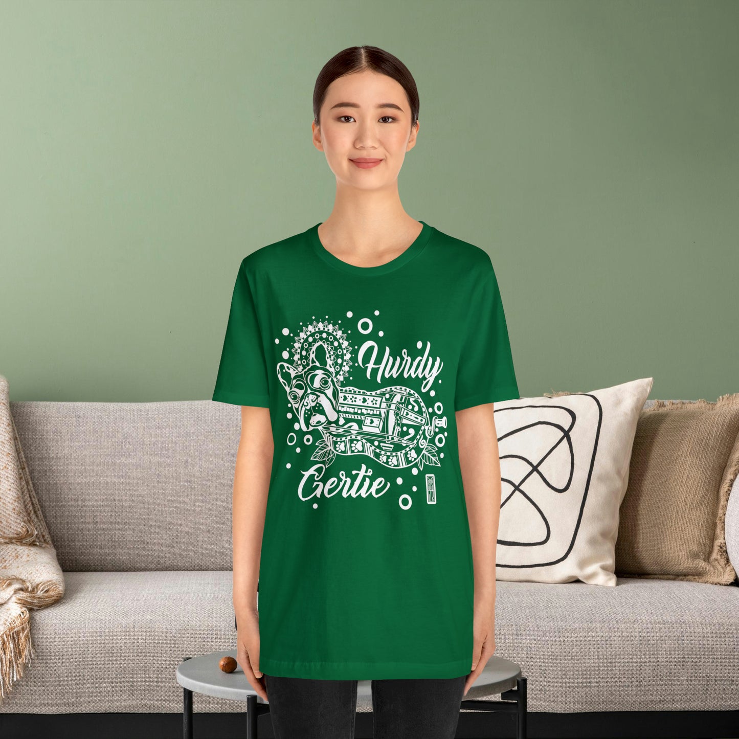 Hurdy Gertie Tee, Frenchton Dog Line Art Shirt