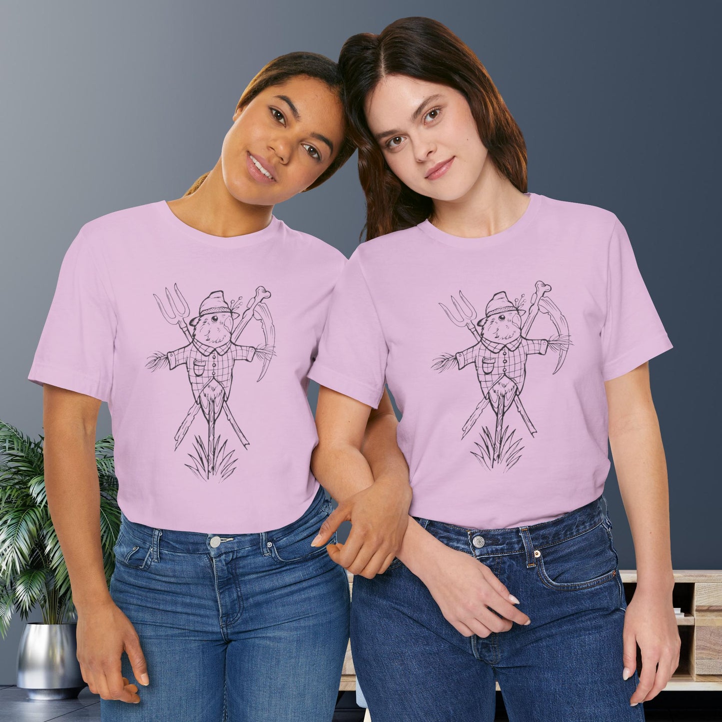 Scarecrow Lovebird, Line Art Tee