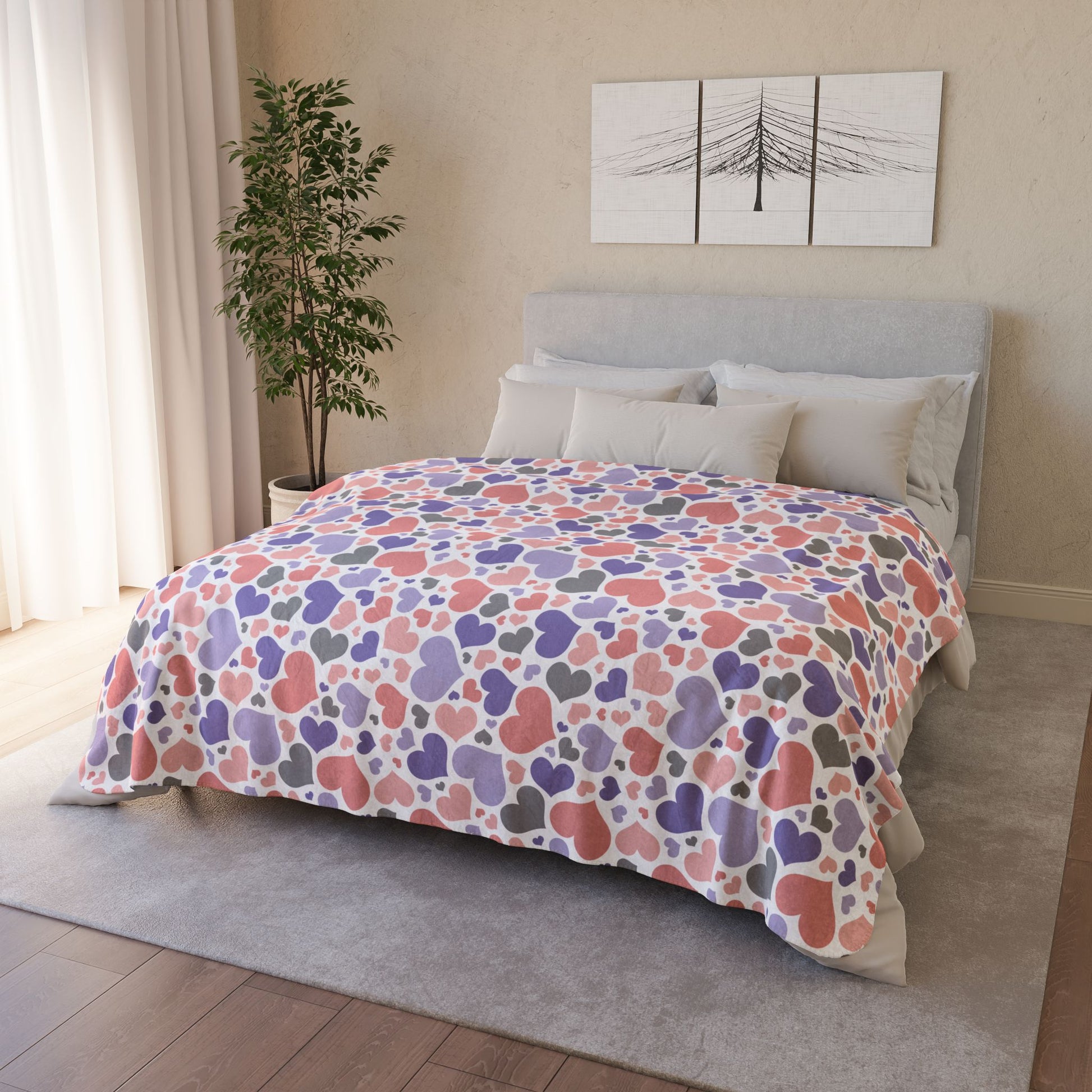 Cupioromantic Pride Valentine’s Day Hearts White Fleece Sherpa Blanket