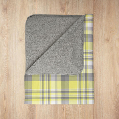 Demigender Pride Plaid Fleece Sherpa Blanket