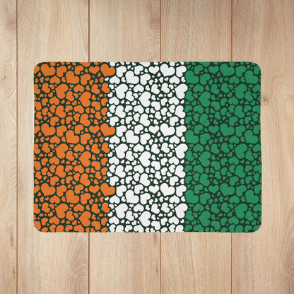 Ivory Coast Flag Hearts Fleece Sherpa Blanket