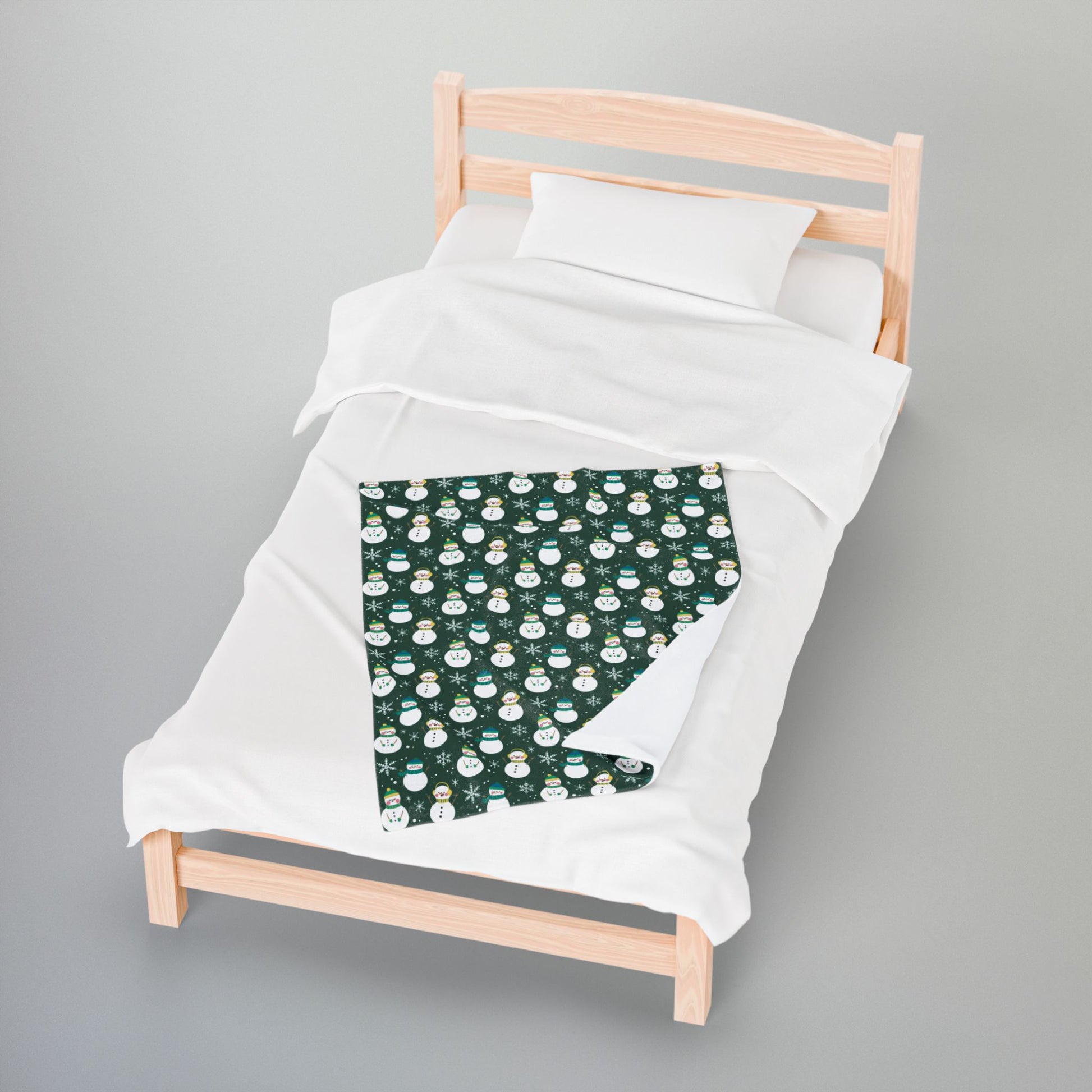 Non-Binary Boy Pride Snowmen Velveteen Plush Blanket