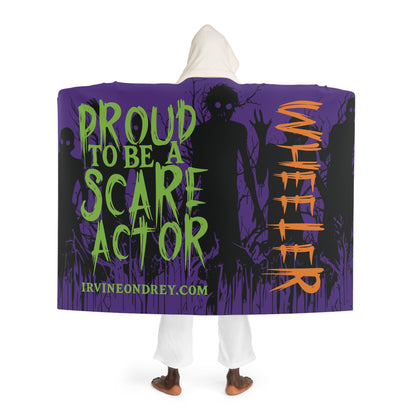 Proud to Be a Scare Actor Hooded Sherpa Fleece Blanket • Irvine Ondrey Engineering