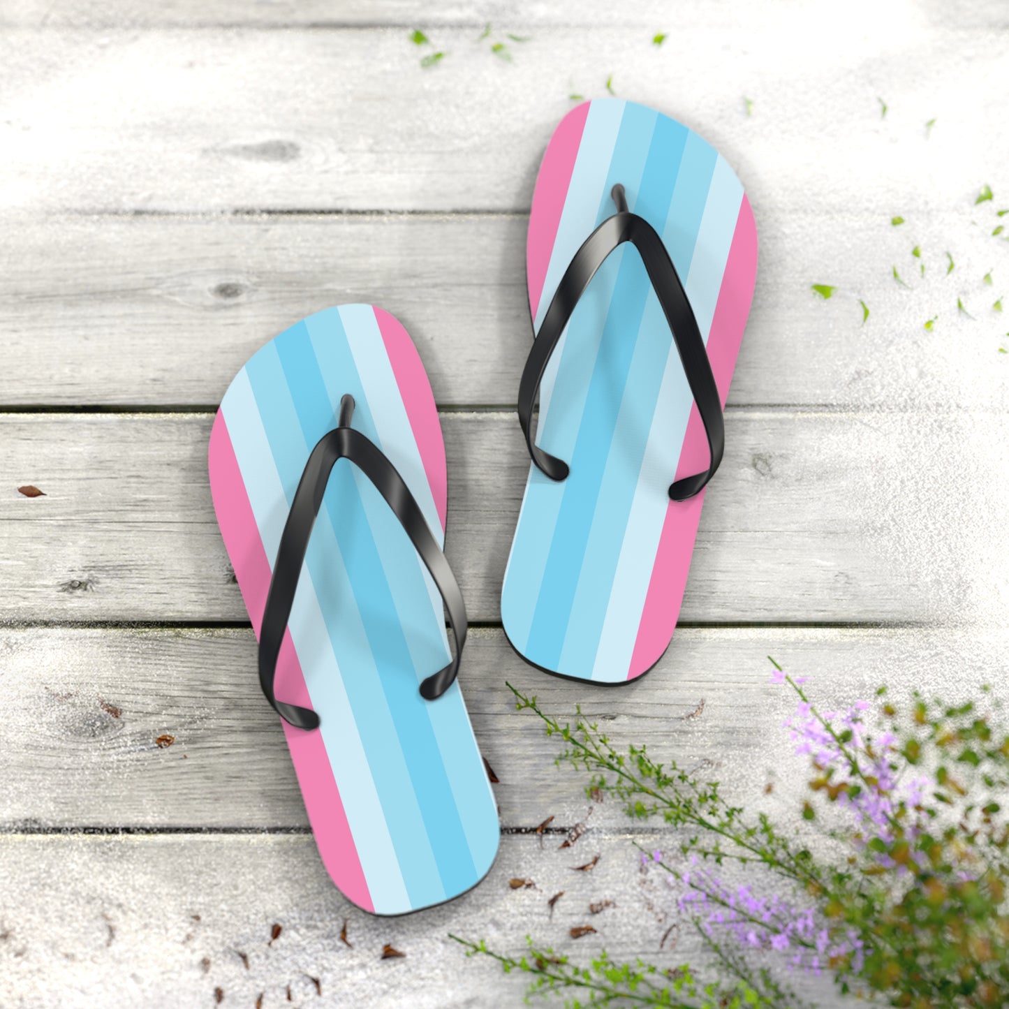 XL Black sole Transmasculine Pride Flip Flops