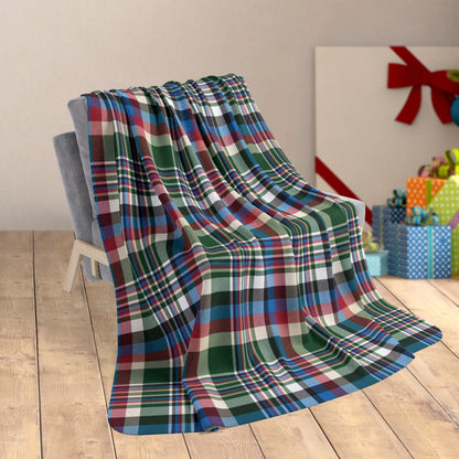 Christmas Green & Cream Plaid Milwaukee WI Fleece Sherpa Blanket